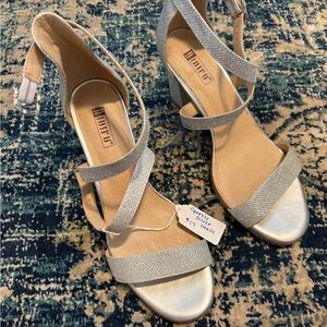 Elegant Silver Strappy Heels